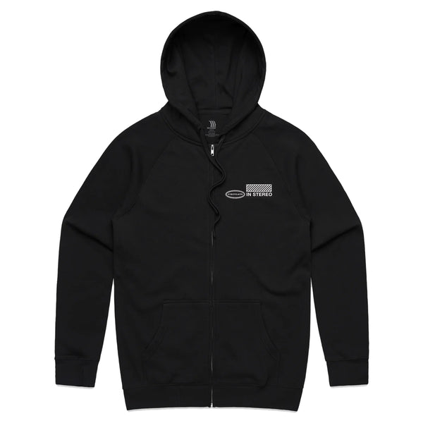 In Stereo - Black Zip Hoodie – Circulate Worldwide
